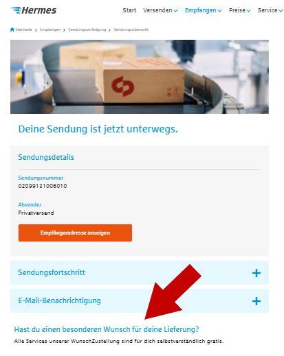 hermes versand lieferadresse ändern|hermes paket umleiten.